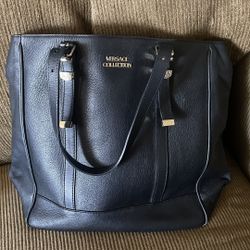 Versace Collection Black Leather Tote