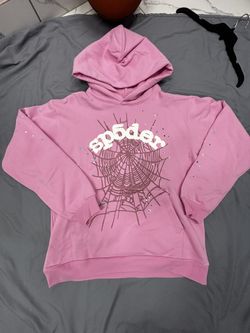 Spider Hoodie Size Medium Pink Black White