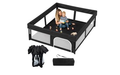 Foldable Baby Playpen, 48"×48" Play Yard for Toddlers, Portable & Collapsible Playpen with Gate, ASTM & CPSC Certified, Skin-Friendly & Mesh, Ideal fo