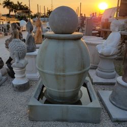 Concrete Resin Fiberglass Ball Sphere Fountain / Cement Fiberglass Backyard Patio Orb Fountains