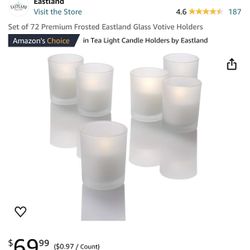 Frosted Glass Votive Candle Holders NEW NIB $70 wedding sweet 16 debutante party