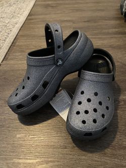 Gray Sparkly Crocs