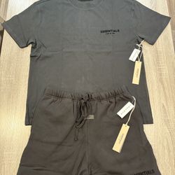 Essentials Black Shirt And Short Set