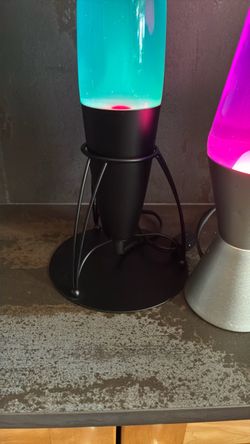Lava Lamp silver and Black Metal Base