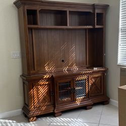 Moving Sale! Beautiful Wood Entertainment Center