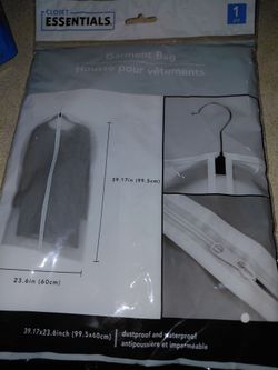 3 Closet Essentials Clear Garment Bag - Dustproof & Waterproof