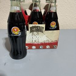 VINTAGE OLD NEW COKE COCA COLA BOTTLES (6 Pack) SAN FRANCISCO 49ERS BEST OF THE BAY