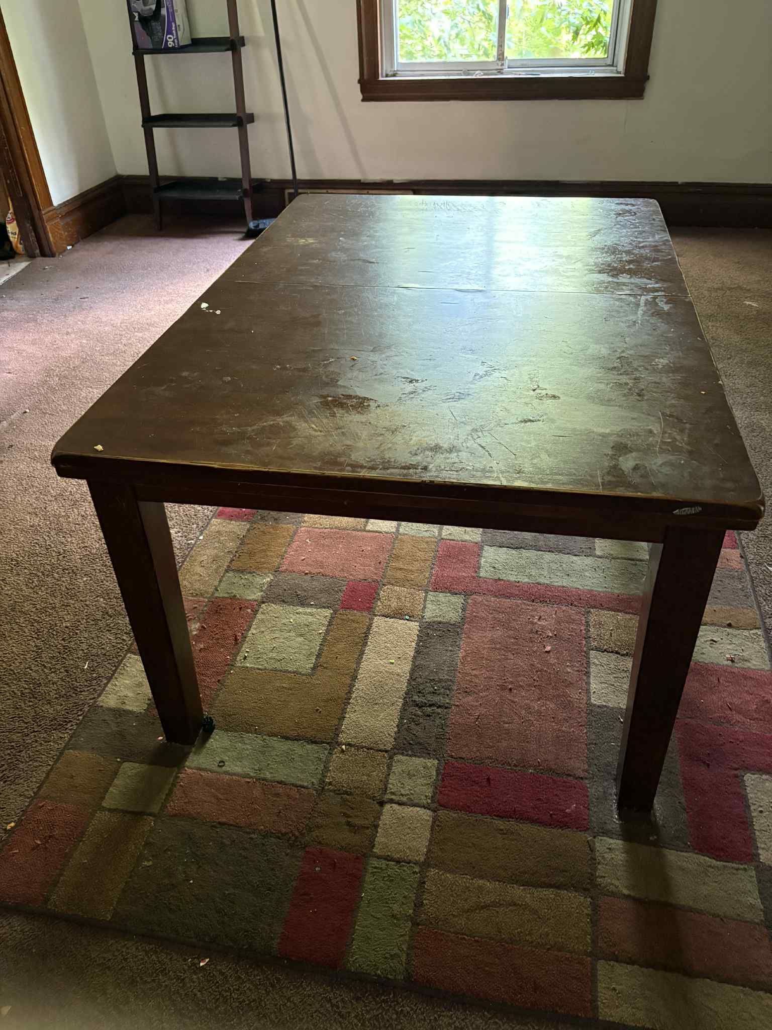 Large Wooden Dining Room Table With 4 Chairs 