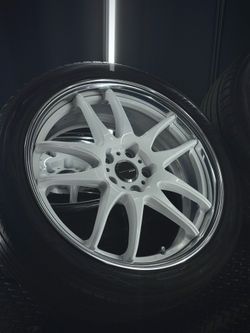 Work Emotion CR2P (19x8 +47) (5x114.3) SQUARED| White Face | Anodized Polished Lips | 2-Piece