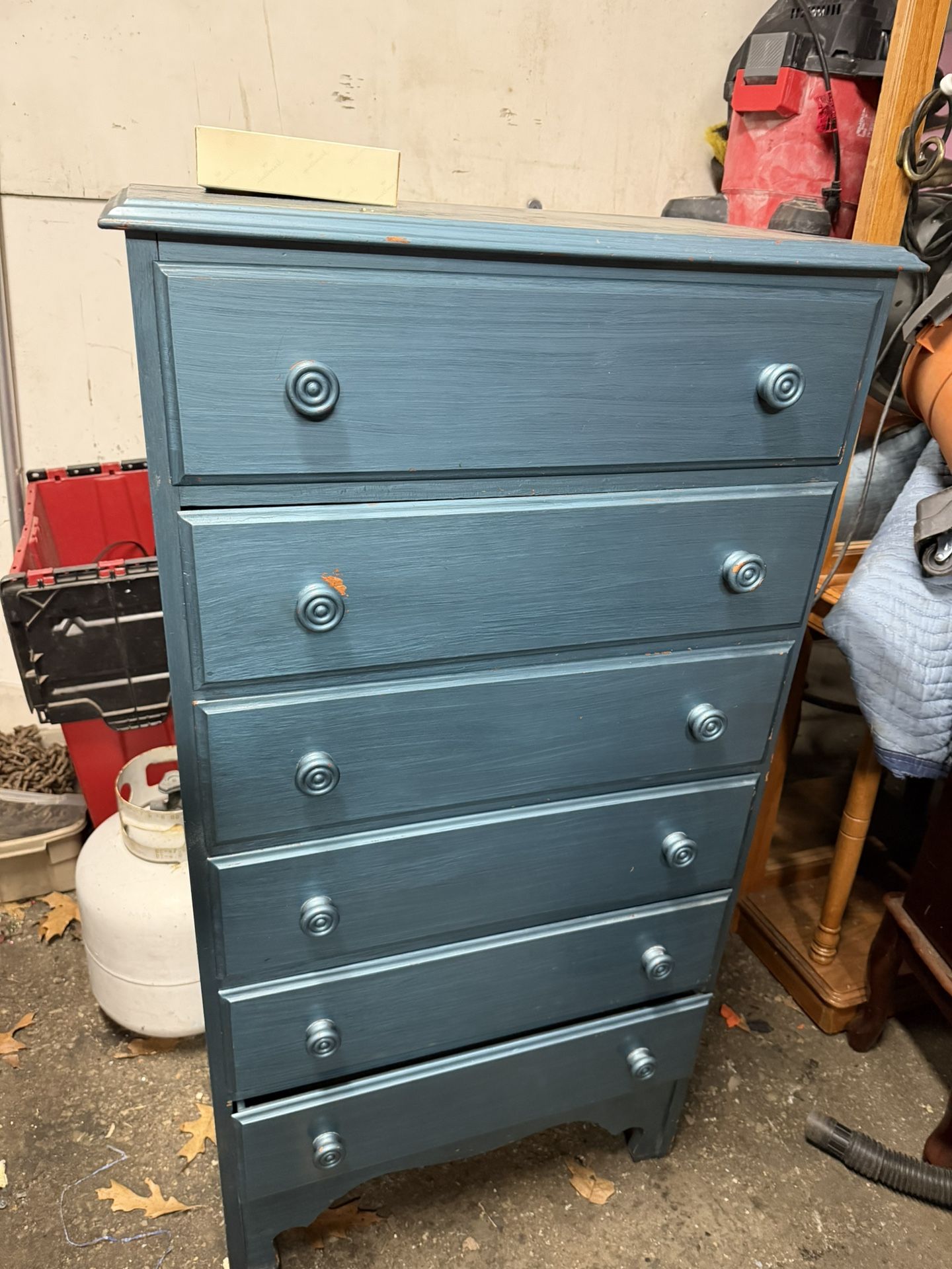 Painted Blue Chest Of Drawers Tall Dresser