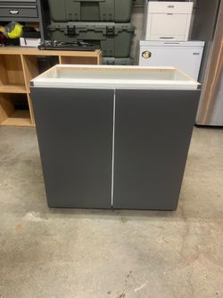 Gray Two-Door Base Cabinet