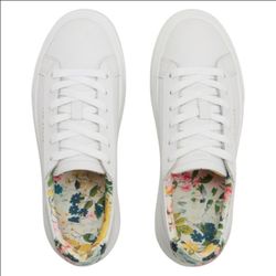 New Size 10 Ted baker Women's White Floral Print Fashion Sneakers Costco sell $69