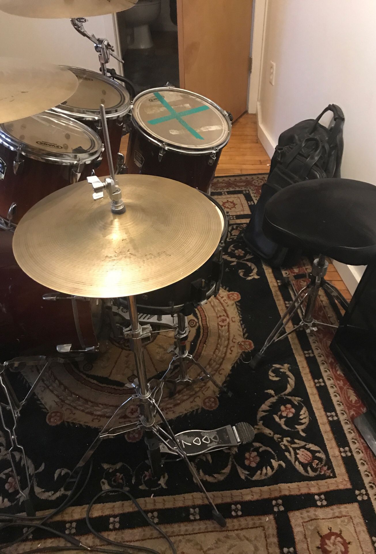Drums for sell really good condition Yamaha stage customs advantage set had it for a few years asking $1000 comes with bags also
