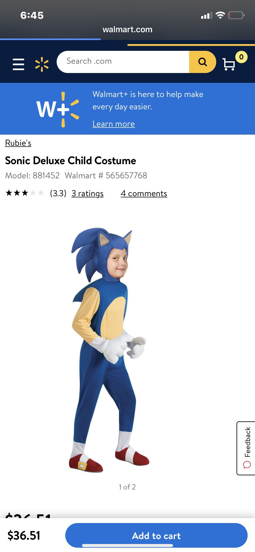 Sonic costume