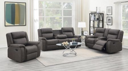 Brand New 3PC Sofá, Loveseat & Recliner 