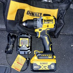 DEWALT 20V MAX XR Lithium-Ion Cordless Compact 1/2 in. Drill/Driver Kit, 20V MAX 5.0Ah Battery, and Charger