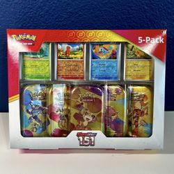 Costco Pokemon Scarlet & Violet 151 Mini Tin 5-pack (Meowth) - Miscellaneous Cards & Products (MCAP)