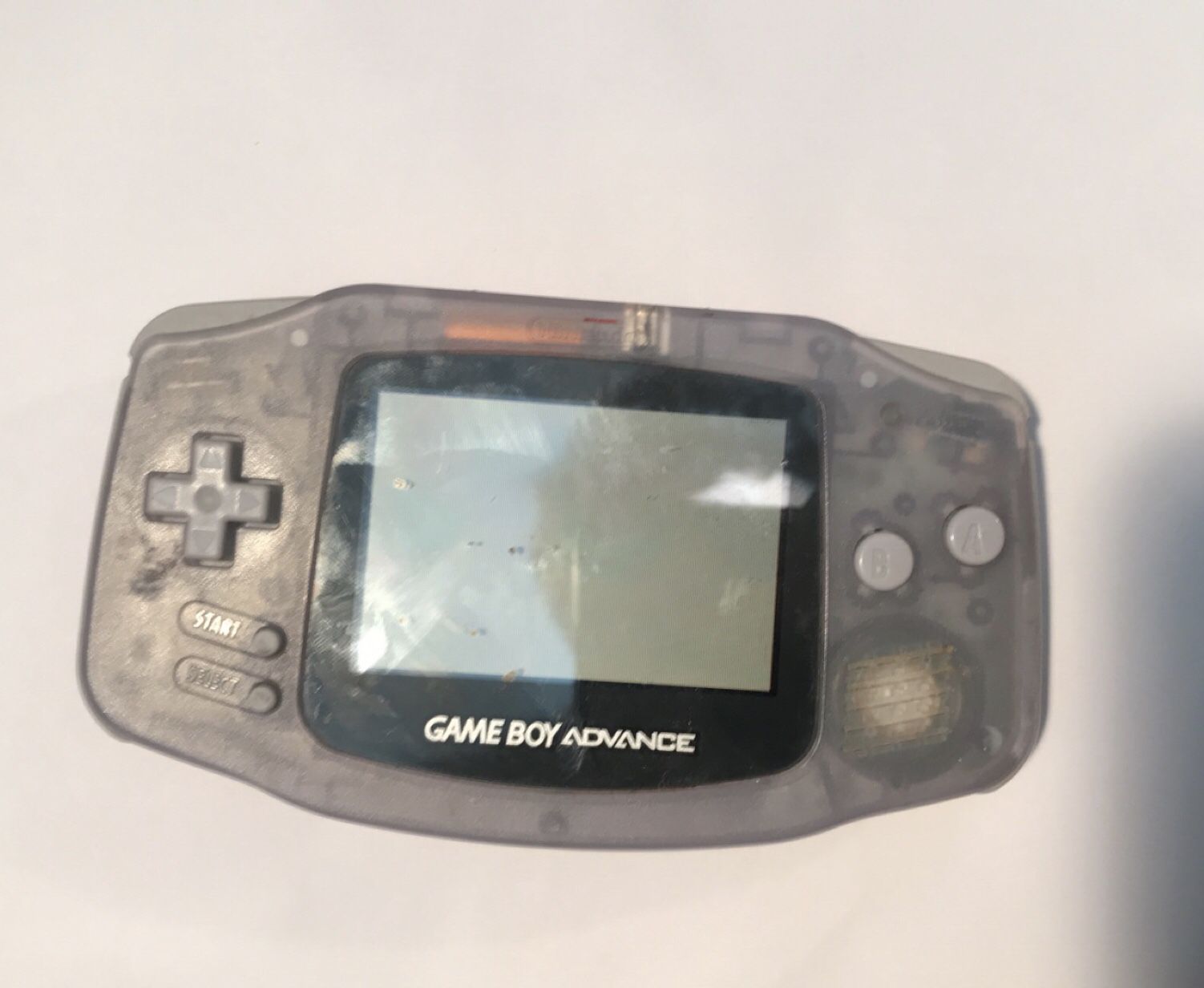 GameBoy Advance Glacier Clear AGB-001 With Multi Player Link Cord Fully Working