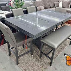 Bankston Dinette Sets Dining Tables 4 Chairs and Benchs 