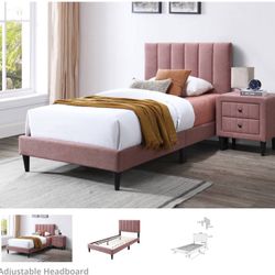 Adjustable Pink Twin Bed Frame With Mattress Included $249.99