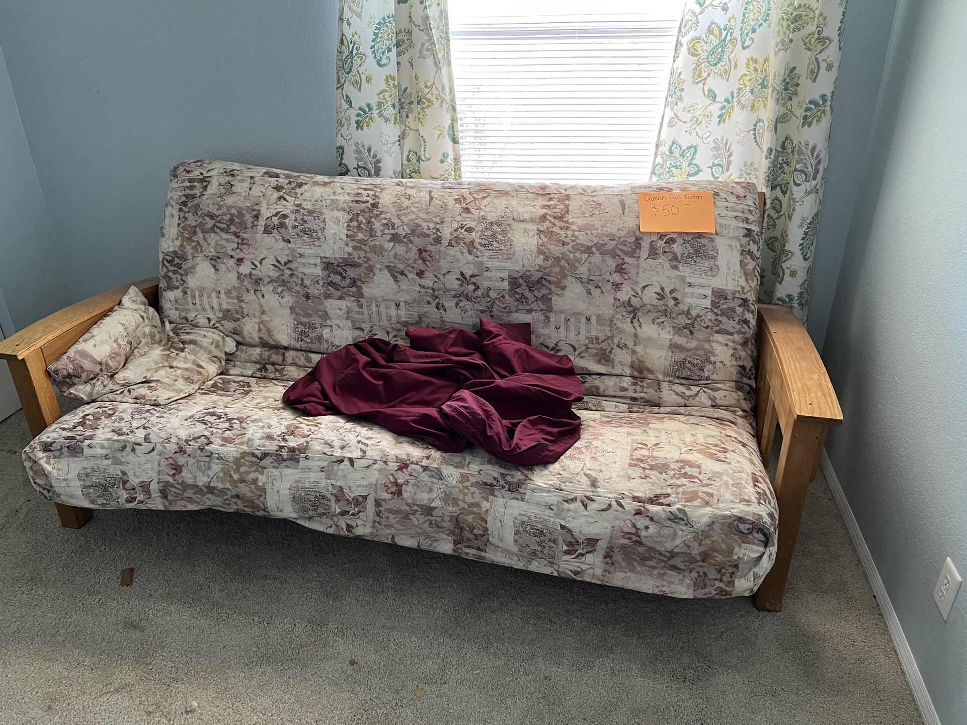 Queen Oak Frame Futon