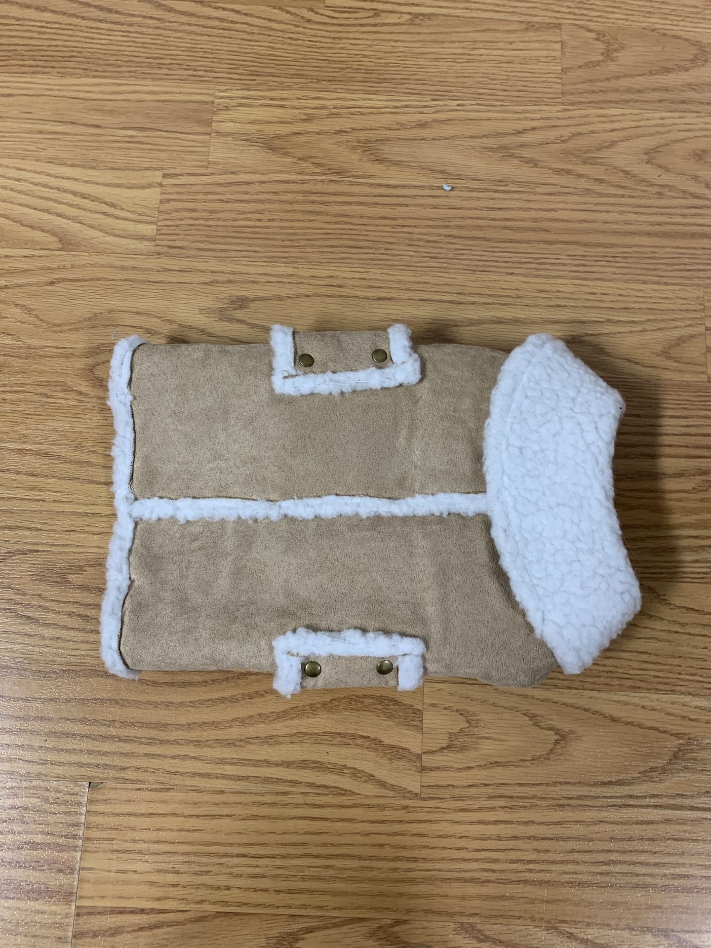 Brand New Suede Dog Coat With Faux Sheep-skin Lining