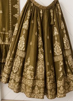 Olive green lengha