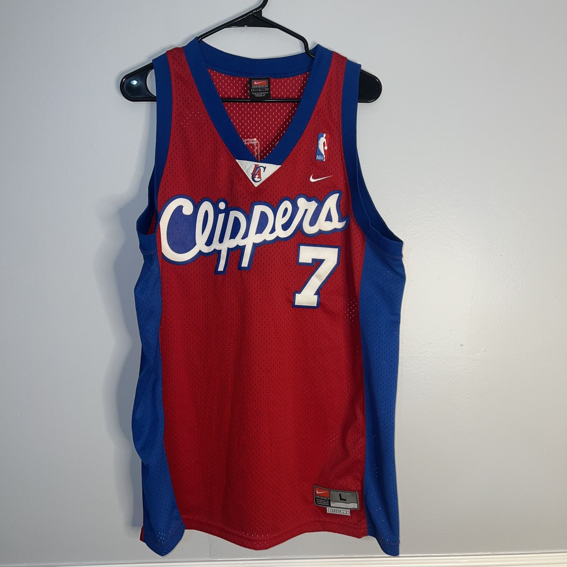Vintage Los Angeles Clippers Basketball Jersey Mens Large Red Lamar Odom Nike