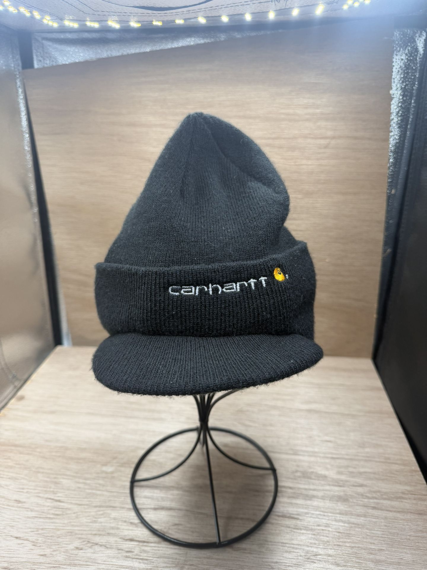Carhartt Knit Retro Y2K Visor Black Rib Knit Hat