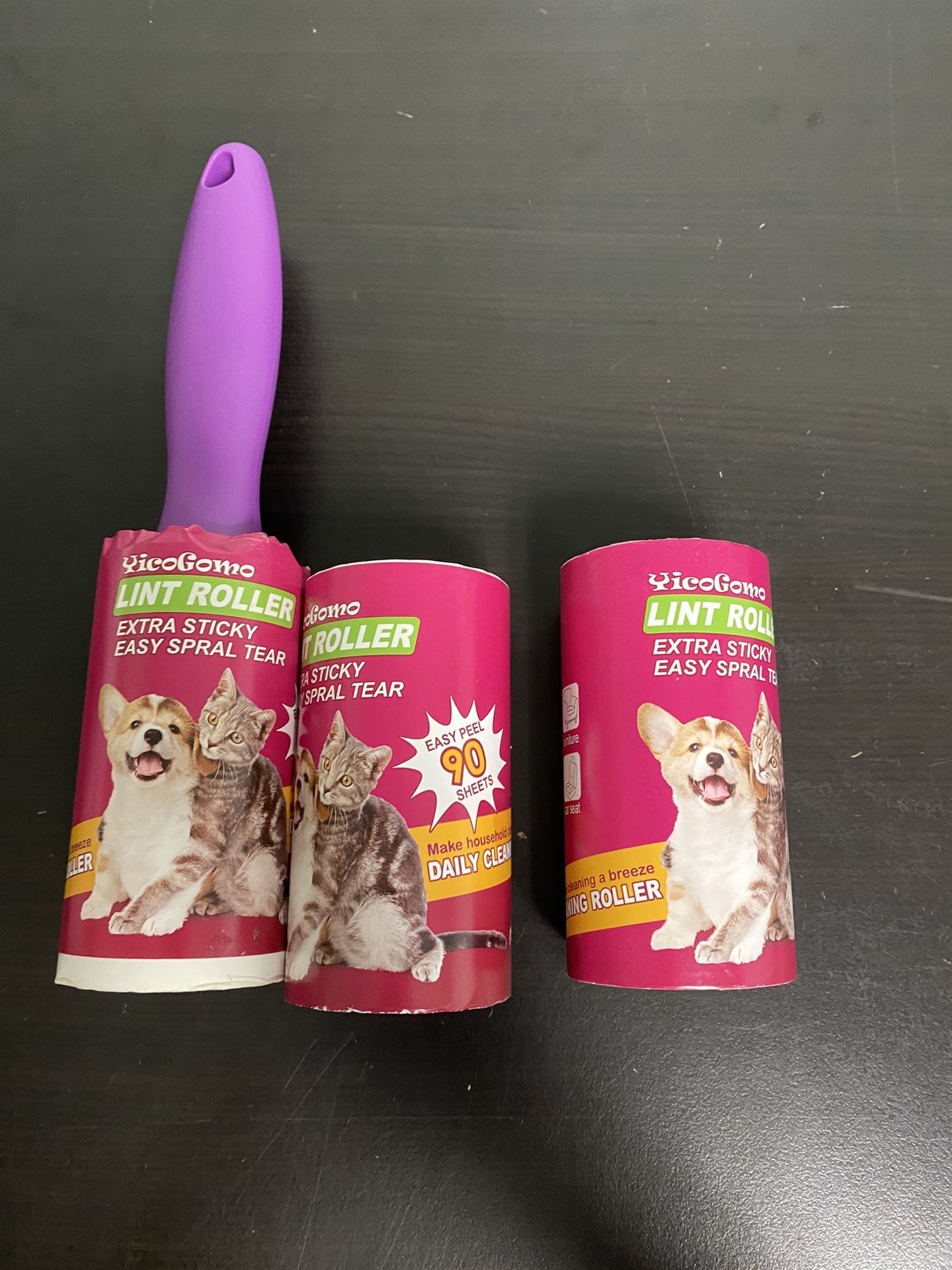 Pet Lint Roller With Refills -90 Sheets New-AA
