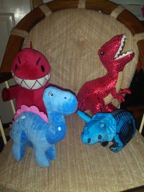 (4) Stuffed Dinosaurs! All For $20