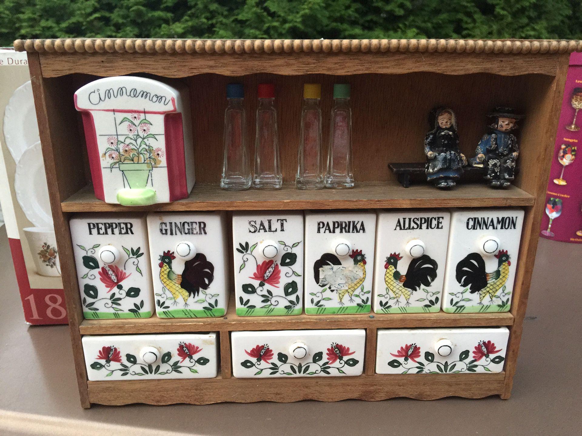 Spice Rack with Antique Knick Knacks