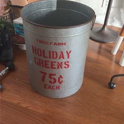 Christmas Metal Bin For Decoration
