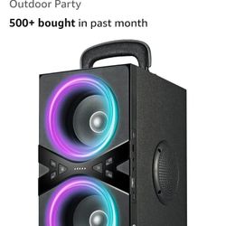 YIER Bluetooth Speakers, Wireless TWS Portable Speaker with Lights,100dB Loud Subwoofer 80w(Peak) Stereo Sound, Bassup Technology, Long Playtime for O