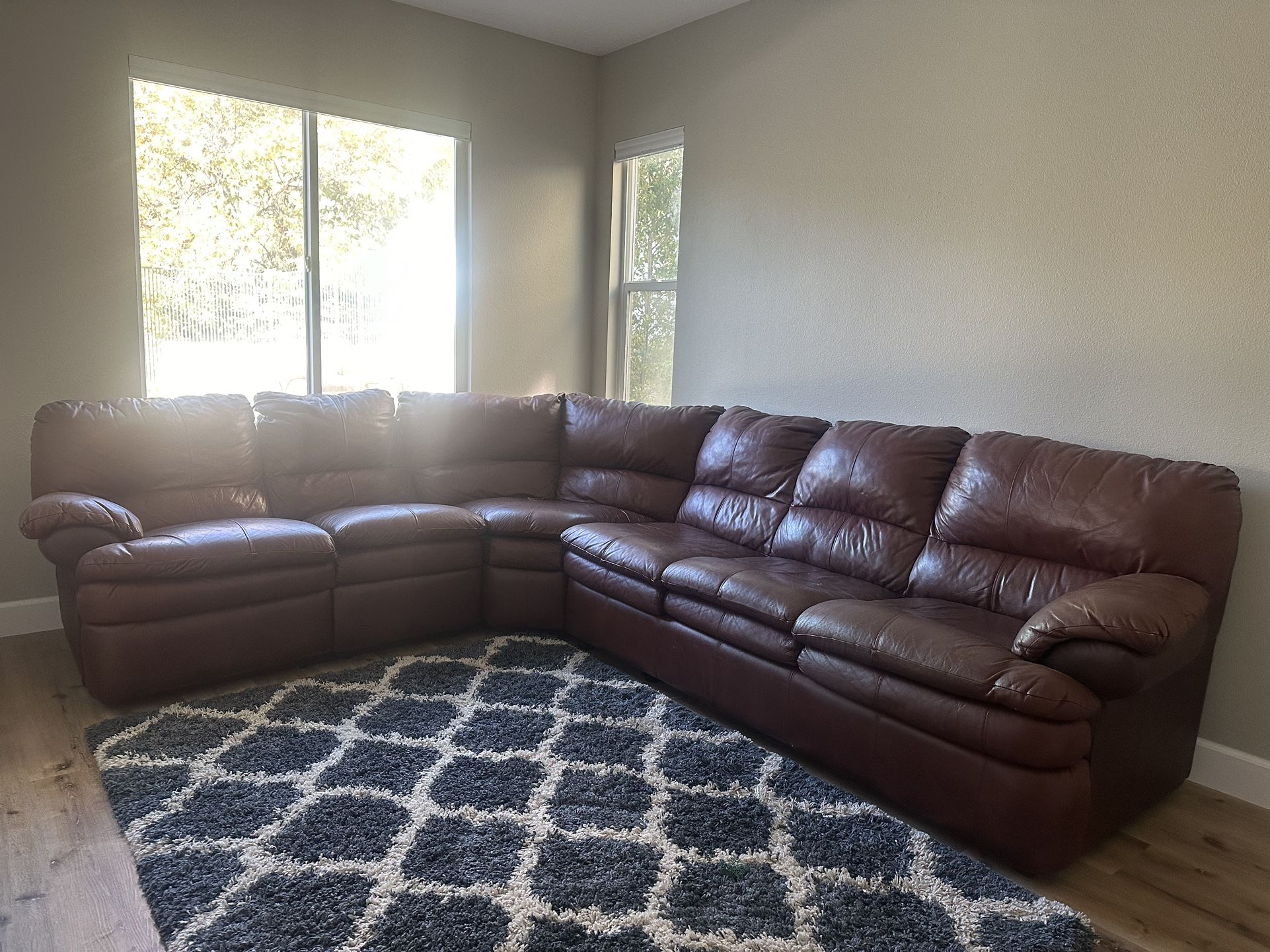 Leather Couch Reclining Sectional
