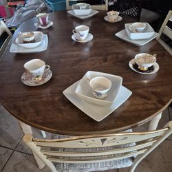 Table With Chairs.  Dish Set