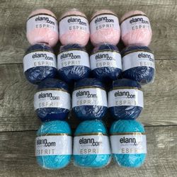 Lot of 14 Elann Esprit Cotton Elastic Yarn