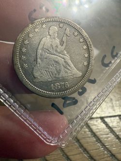 1876- CC Seated Liberty Silver Quarter -VF