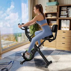 New Caromix Folding Exercise Bike, 4 in 1 Magnetic Stationary Bike, Upright Bike for Indoor Home Workout, 330lbs Capacity  New in box T-EB24-0542-0  F