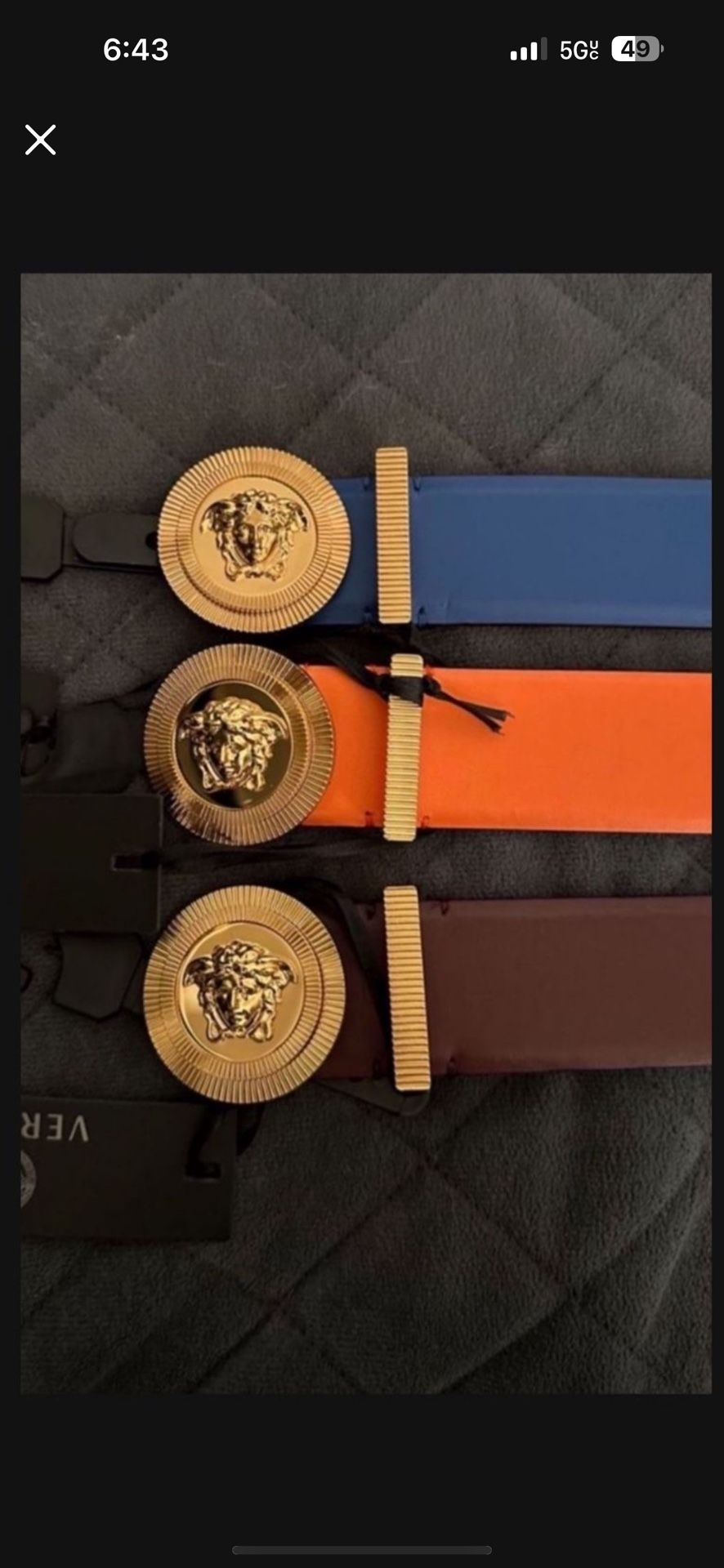 New Versace Belts Size 105 Size 38/40 $525 Each Selling $250 Each