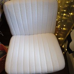 White oversized armless desk chair