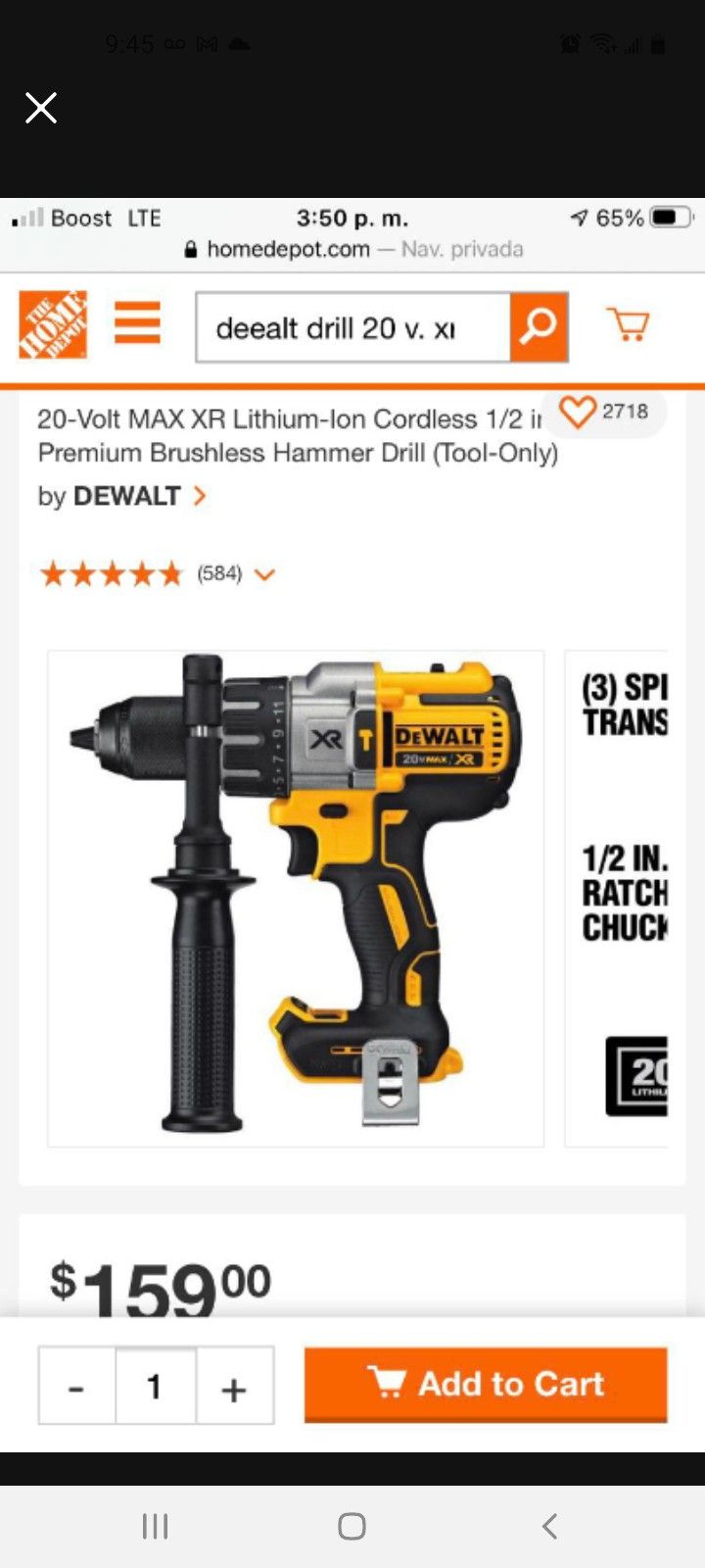 Dewalt Drill XR