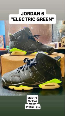 Air Jordan 6 Electric Green Size 7Y