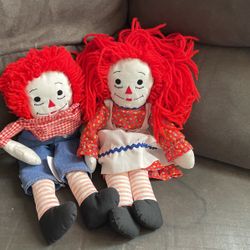 Vintage Raggedy Ann And Andy Dolls