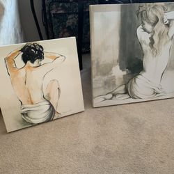 (2) Beautiful Art Canvas Signed By Loreth Lanie. Both Would Retail For $300 . Reduced And Serious Buyers Make Offer 