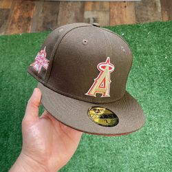 Exclusive SOLD OUT LA LOS ANGELES 59fifty New Era Fitted Mocha Coffee Brown Travis Scott  Hat with Red UV Not Hat Club   •SOLD OUT EXCLUSIVE LIMITED R