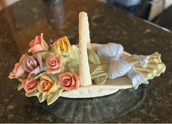 Vintage San Francisco Music Box flower basket