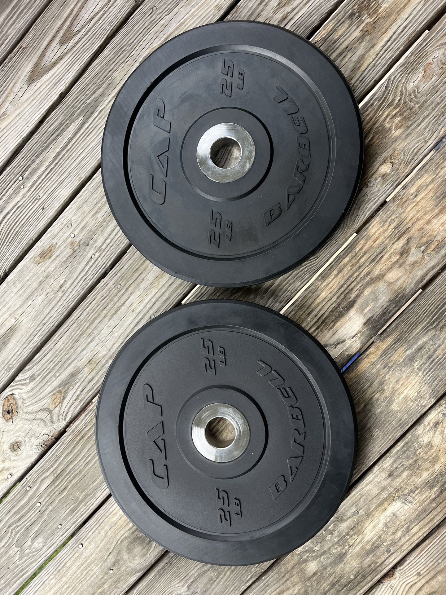 Two 25 lb Rubber/Bumper Plates (Olympic)