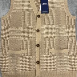 Polo Ralph Lauren Plaid Sweater Vest XXL Glen Houndstooth Herringbone Button NWT