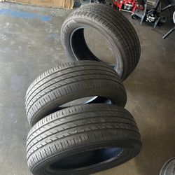 3 tires 205/55/16 good tread firm price,,,,